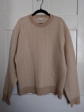 JW ANDERSON Uniqlo Men's Cream Herringbone Wool Crewneck Sweater